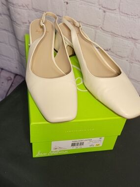 Sam Edelman Ivory Leather Slingback Flats 9.5